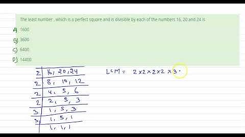 The least number which is perfect square and divisible by each of the number 16,20 and 24 is ..