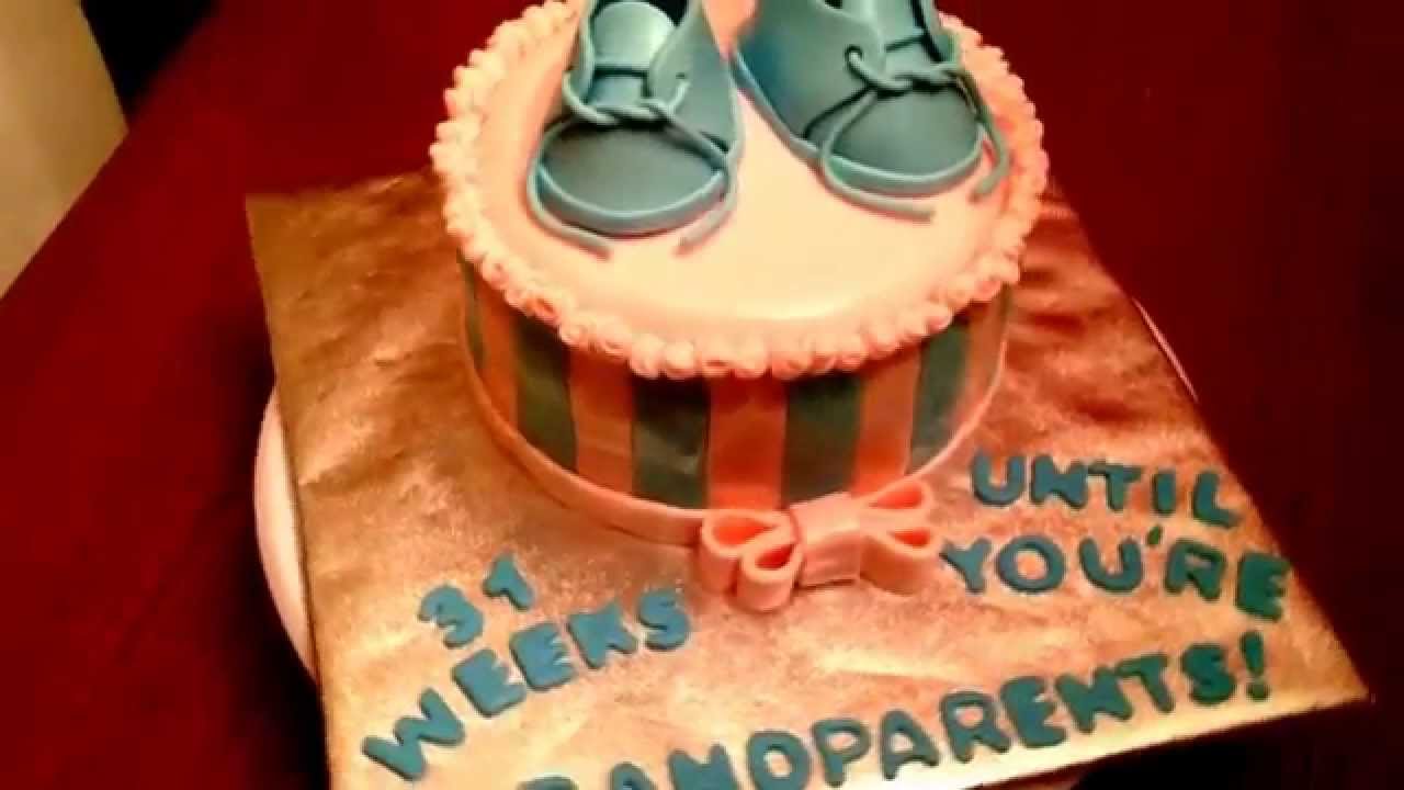 Baby Surprise to Grandparents Announcement Cake YouTube