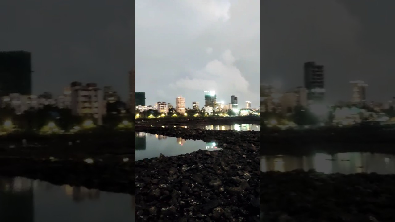 🌆 Mumbai Night View | Sea Side Buildings Reflection | Beautiful City Lights 🌊✨