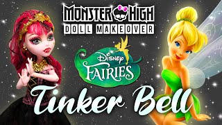 Making TINKER BELL DOLL / DISNEY FAIRY / Monster High Doll Repaint by Poppen Atelier