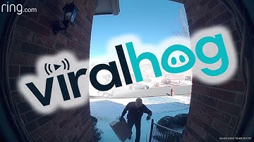 FedEx Delivery Man Slides Down Front Yard || ViralHog