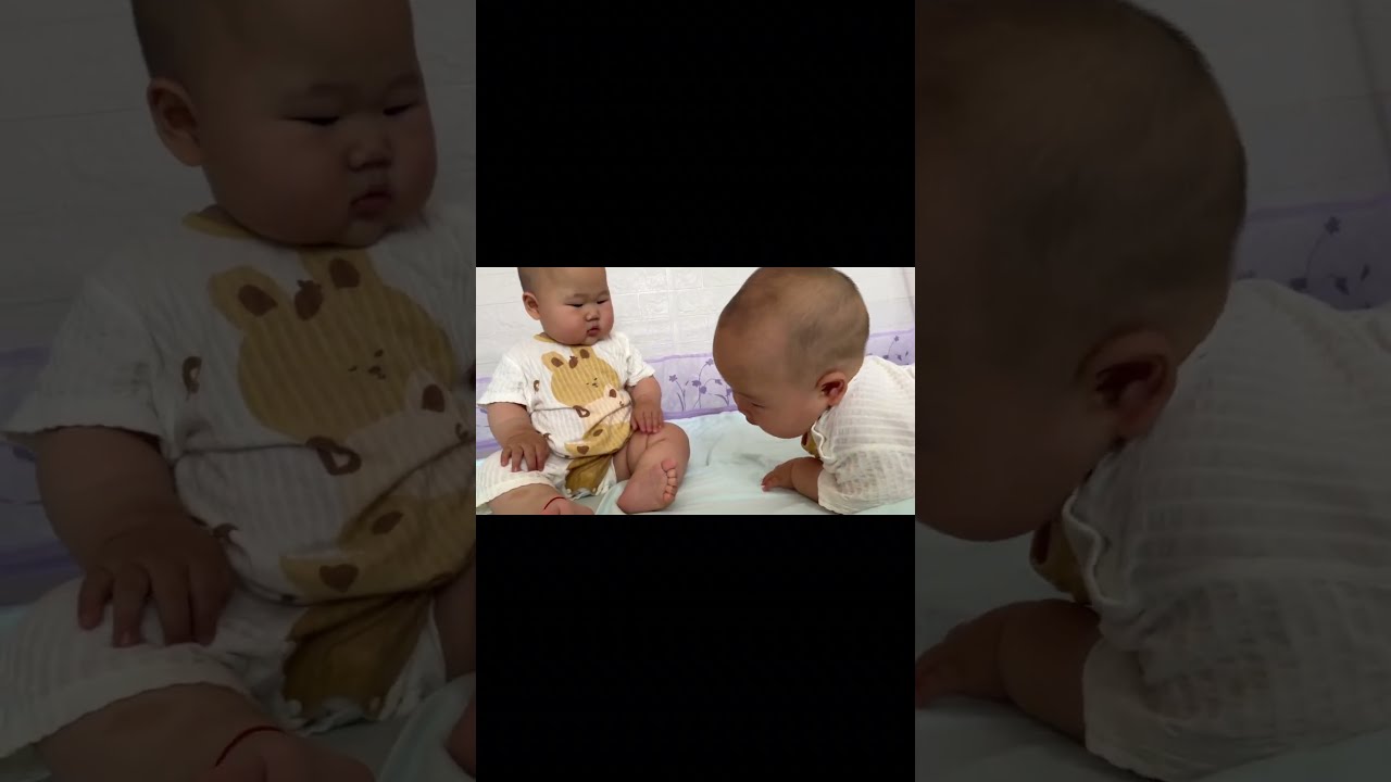 Brother Bites Twin S Foot Baby Babybrother Cute Brothersbyheart Twins Funny Cutebaby