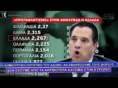 Η δημιουργική λογιστική του Άδωνη:Αν αφαιρέσουμε τους φόρους...δεν έχουμε από τα ακριβότερα καύσιμα!