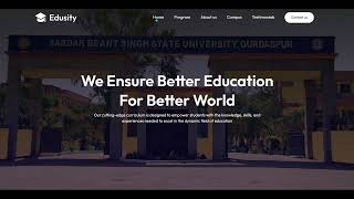 Edusity – College Website Using HTML, CSS, JavaScript & React | Full Project 🚀