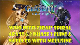 Who need Zibai? Spiral Abyss 6.3 Phase 2 Navia and Flins C0 Full Star - Genshin Impact
