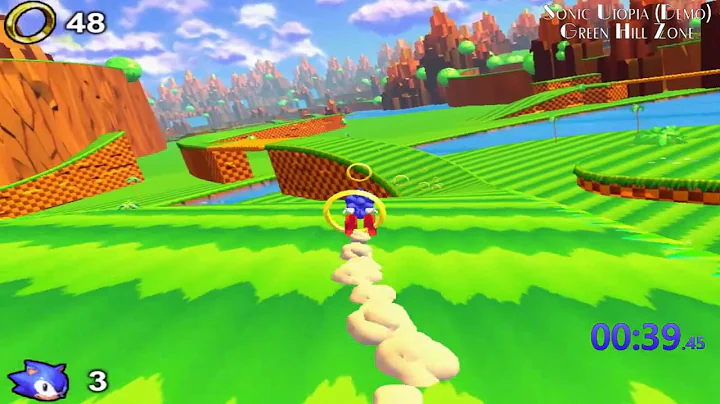 Sonic Utopia Demo: Green Hill Zone (1:10.40) Speedrun