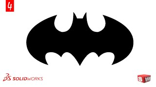 Solidworks Tutorial #4 : How to design Batman logo using sketch picture in solidworks  ? screenshot 5