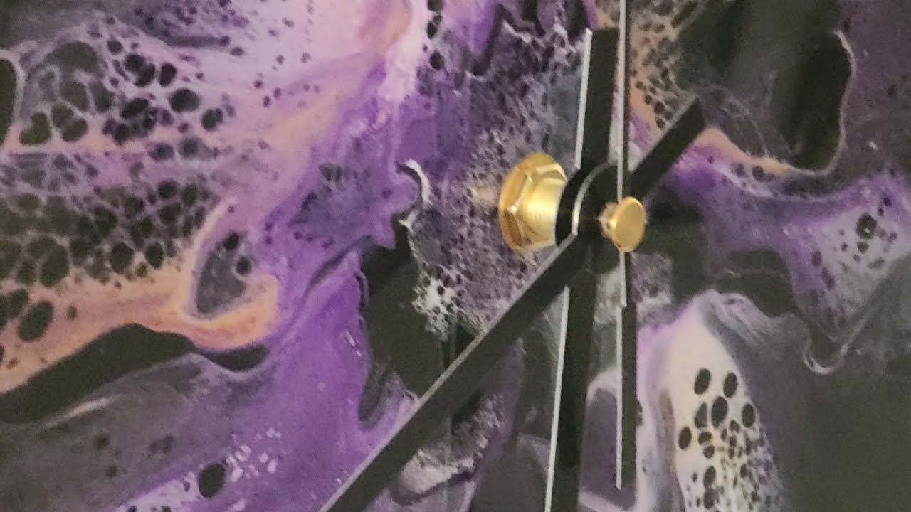 Vinyl Record Clock - Acrylic Pour & Resin Finish