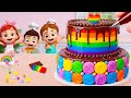Miniature Rainbow Cake Decorating 🌈 Lovely Mini Rainbow Cake with Smooth Color Layers 💕 Yummy Teeny
