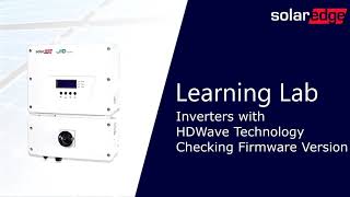 SolarEdge Inverters With HD-Wave Technology: Firmware Versions Identification