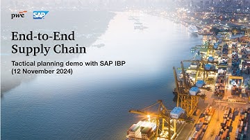 Tactical planning demo with SAP IBP (12 November 2024)
