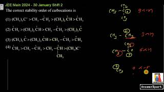 The Correct Stability Order Of Carbocations Is