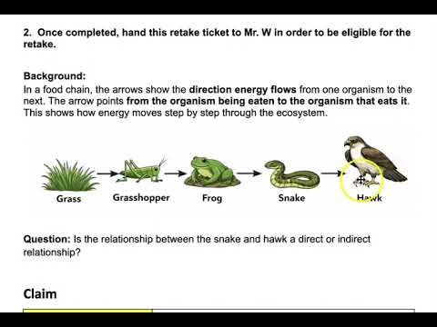 LS1 Lesson 6 CER Food Chain Direct Or Indirect 