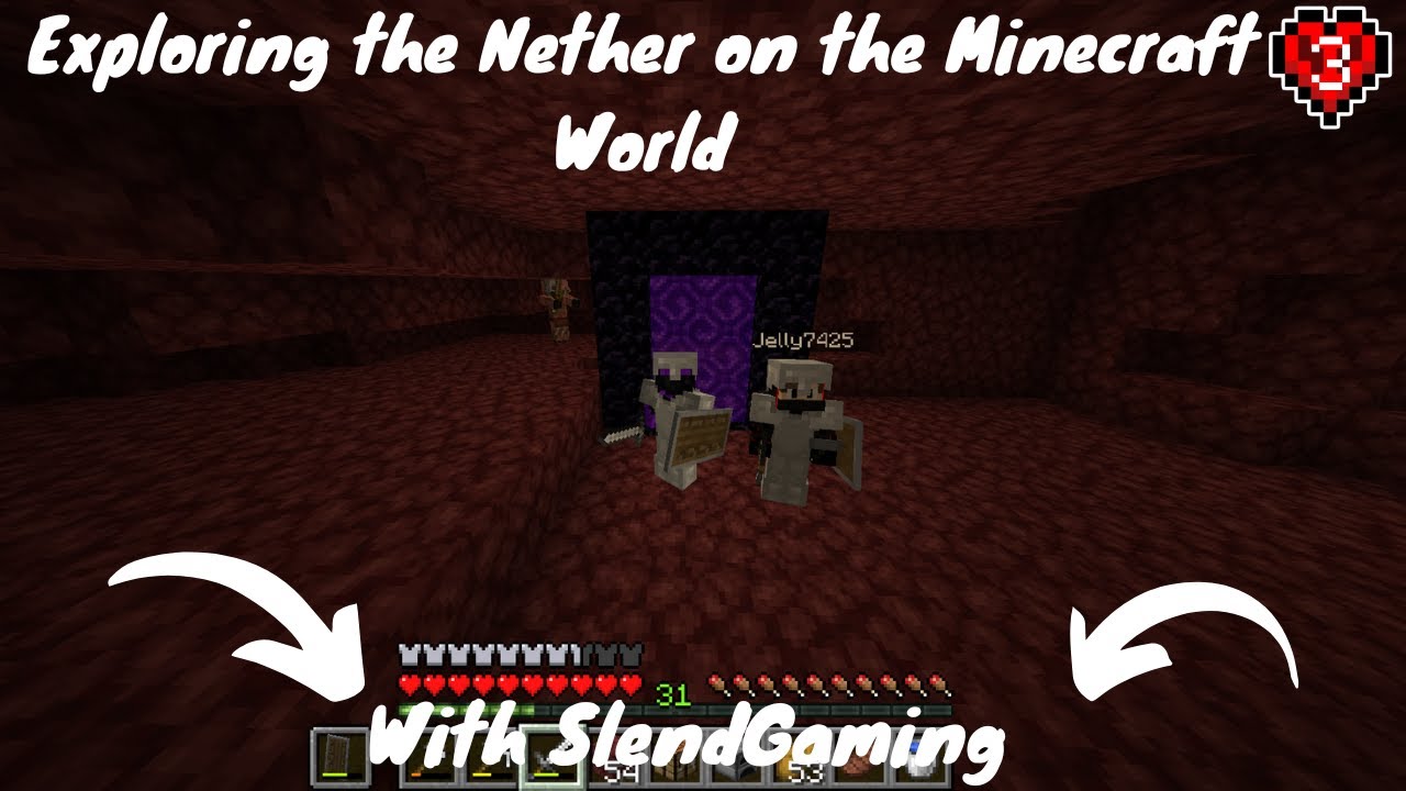 Exploring the Nether on the Minecraft world. Minecraft Survival Series ...