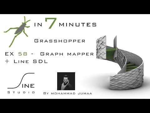 Grasshopper tutorial in 7 minutes - EX 58 - Graph mapper + Line SDL