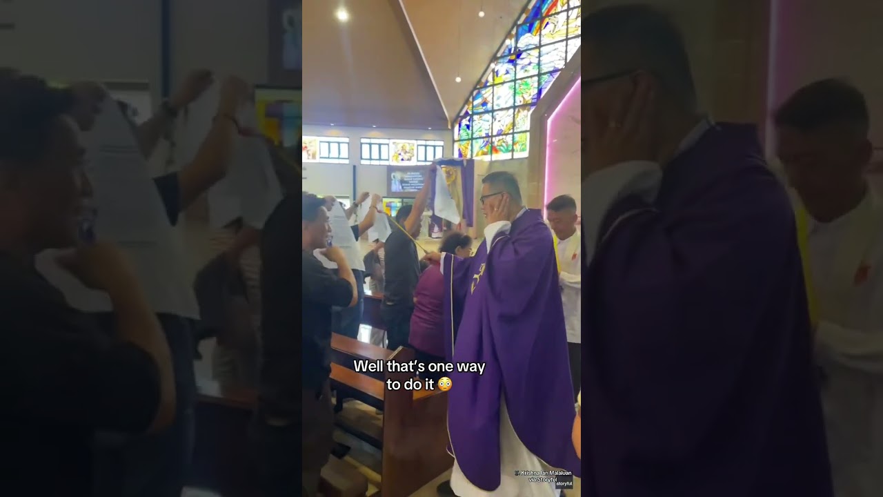 Priest has unique way of spraying holy water