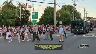 Adams National Historical Park Trolley's and Workers at City Of Quincy 75th Annual Flag Day Parade