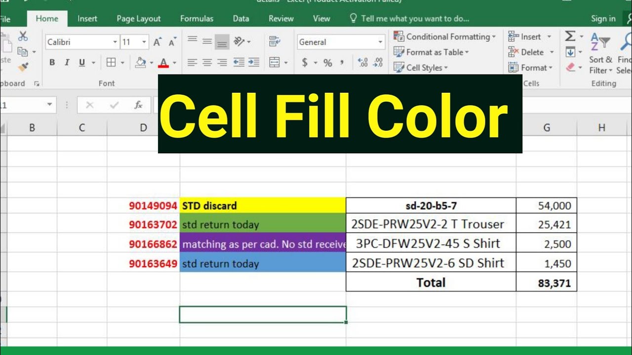How to Fill Cell Color in Microsoft Excel | Excel Logic - YouTube