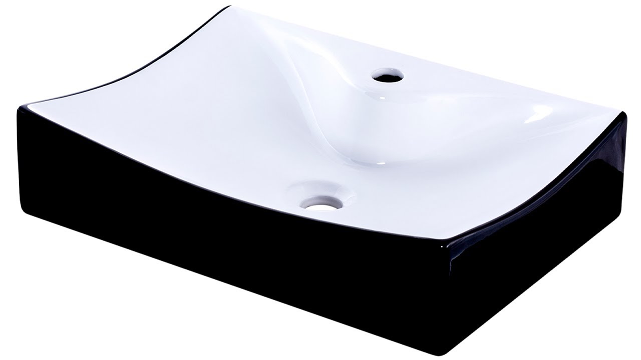 Novatto NP-01134BW Black and White Porcelain Sink with Faucet Hole