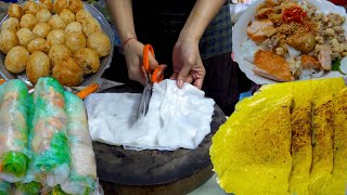 Cambodian Popular Breakfast - Rice Pancake, Coconut Rice Cake, Spring Roll, Banh Sung, & More