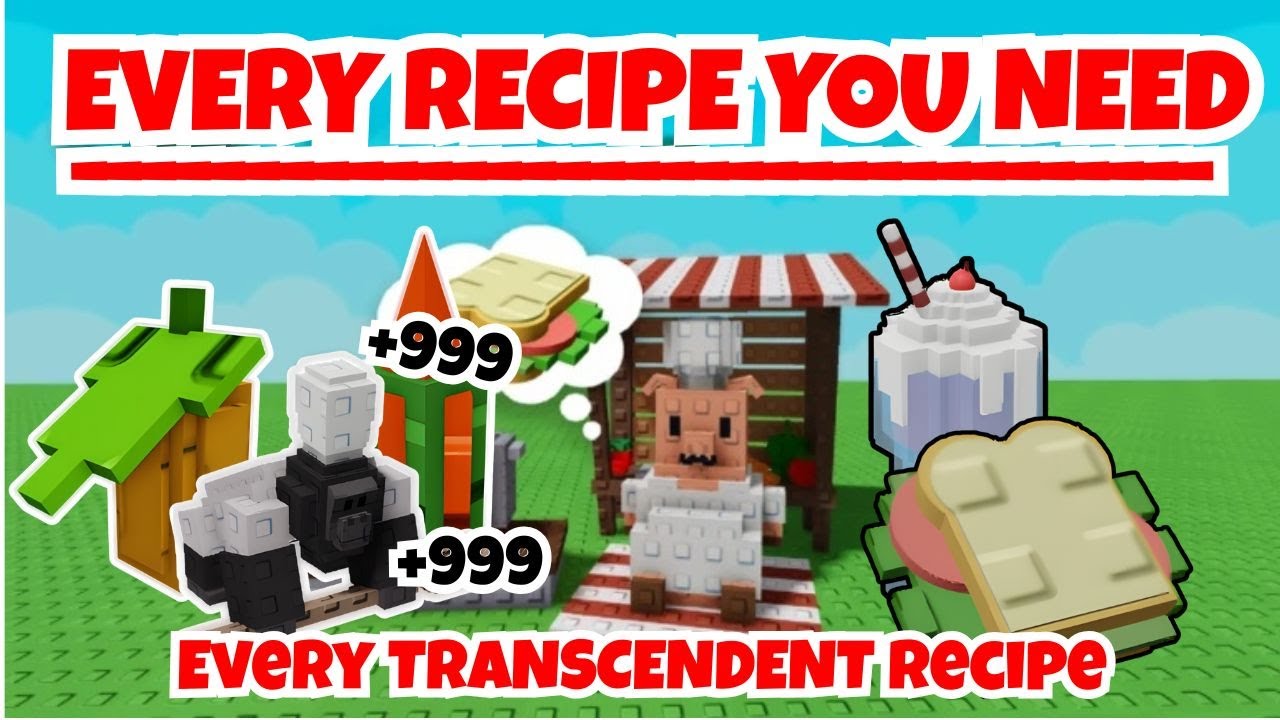 😱 ALL TRANSCENDENT COOKING RECIPES 😋 (UPDATED) IN Grow a Garden