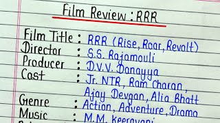 Full Film review writing || Film review- RRR || Film review writing class 12 || Movie review News