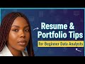 Resume &amp; Portfolio Tips for Beginner Data Analysts