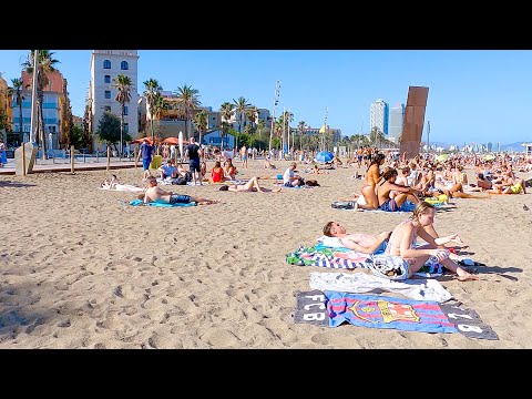 Walking Tour Barcelona, Spain / Playa de Bogatell Spain WALK 4K / Travel Vlog