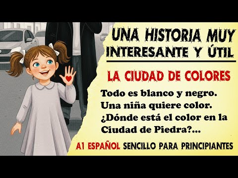 Historia A1 Español: La Ciudad de Colores | Aprende el Presente Simple y Colores para Principiantes