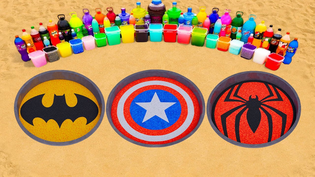 ЭКСПЕРИМЕНТ: Бэтмен, Щит Капитана Америки, Логотип Человека-паука, Воздушные шары, Гора Дью, Coca...