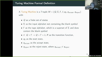 Turing Machines & Computational Complexity - N&C 3.1-3.2