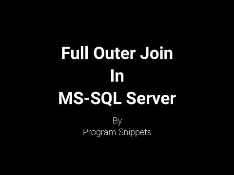 Full Outer Join In MS SQL Server