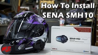How To Install- SENA SMH10 Motorcycle Bluetooth Headset in a Full-face  Helmet