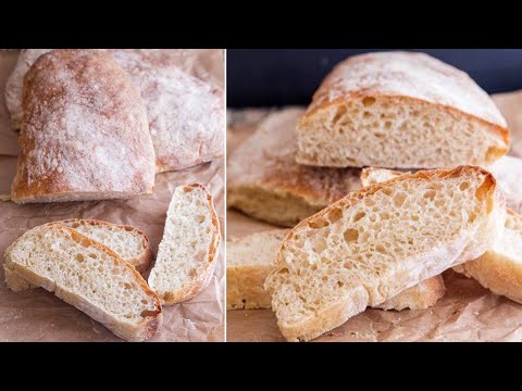 Итальянский хлеб Чиабатта без замеса - рецепт быстрого приготовления | Самая вкусная Чиабатта дома!