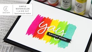 Simple Liquid Watercolor Birthday Card