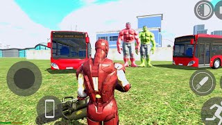 Iron Man vs Green Hulk vs Red Hulk Fight Indian Bike Driving 3D Game