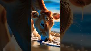 A Mother’s Love vs A Shark 🐮🦈 | Emotional Animal Story | #shorts #cartoon #cow #shark