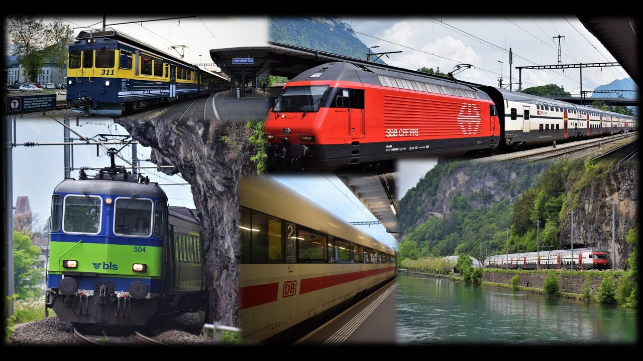 Swiss Trains - Scenic and Beautiful Interlaken - SBB CFF FFS / BLS / zB / BOB