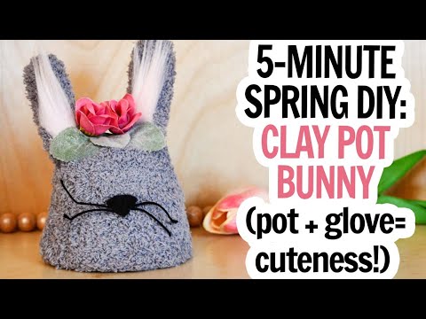 Clay Pot Bunny Decor / Tiered Tray Bunny / No Sew Bunny Made from