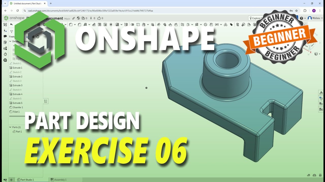 Exercise 06 Onshape Part Design Tutorial For Beginner - YouTube