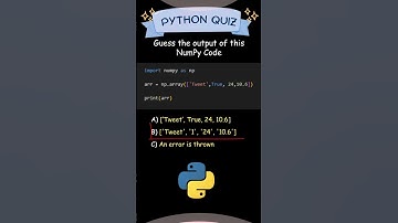 Python Data Science Quiz #001 : Numpy Array of Mix type elements #shorts #python #