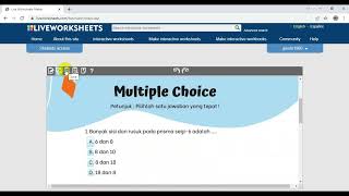 Tutorial Liveworksheets Seri 2 : Pembuatan Soal berbentuk Multiple Choice