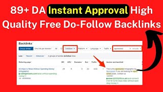 89+ DA Instant Approval High Quality Free Do-Follow Backlinks @Seosmartkey
