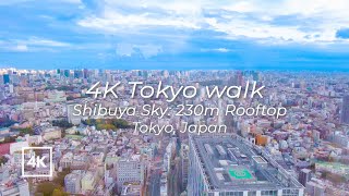 [4K] Japan walk | 230m high rooftop | Shibuya Sky observatory ｜Japan Skyscraper | 東京 渋谷スカイ 屋上展望台