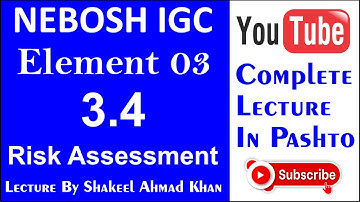 NEBOSH Course In Pashto Element 3.4 Risk Assessment By Shakeel Ahmad Khan