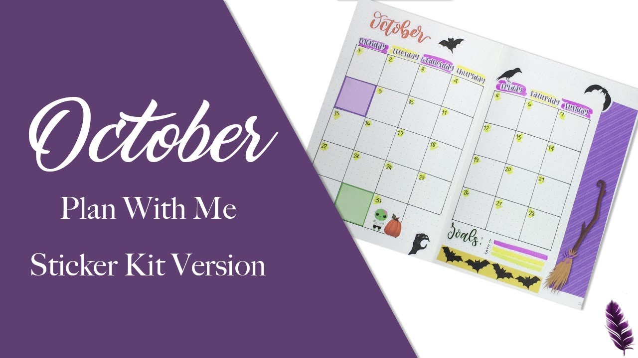 October Sticker Kit Plan With Me - Bullet Journal bujo burger