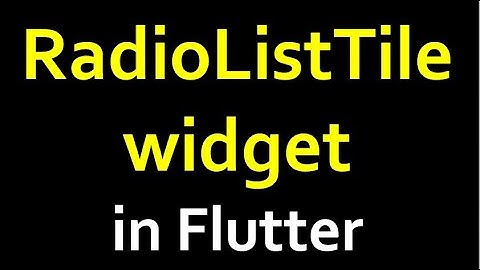 RadioList Tile In flutter | lecture 20