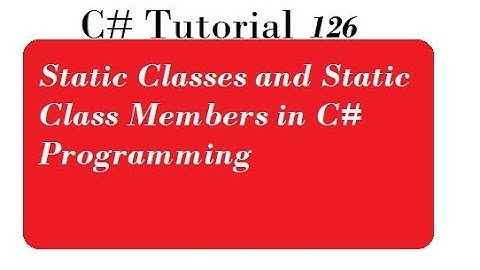Static Class in C#.Net