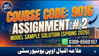 AIOU 9016 assignment 2 Spring 2026 Model Solution @picksPk
