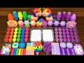 RAINBOW vs PURPLE UNICORN !  Mixing random into GLOSSY SLIME ! Relaxing Slime Video #204